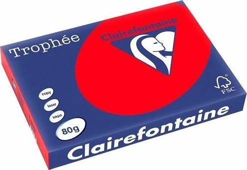 Clairefontaine Trophee Fotokopijavimo popierius A4 80g raudonas 500 lakštų