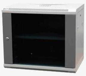 EMITERNET Atskira pakabinama spintelė 19" 12U, skardos/stiklo durys, 600×450×635mm plotis/gylis/aukštis EM/AP6412