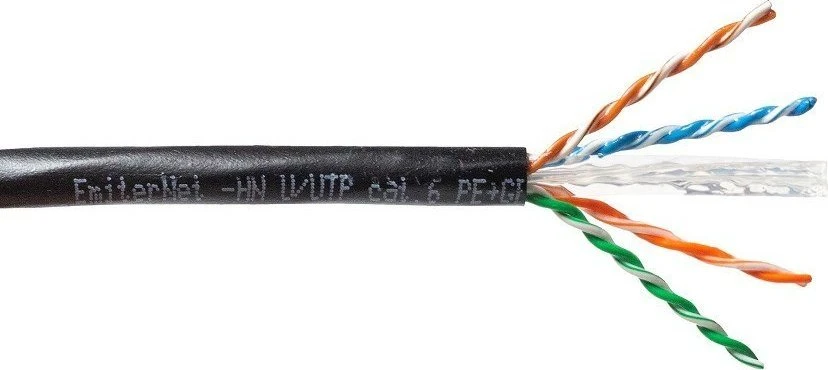 Carruzzo EmiterNet kabelis lauko sąlygoms, geliu užpildytas UTP (U/UTP) cat.6 gelis, laidas 4x2x0.57, PE+GEL