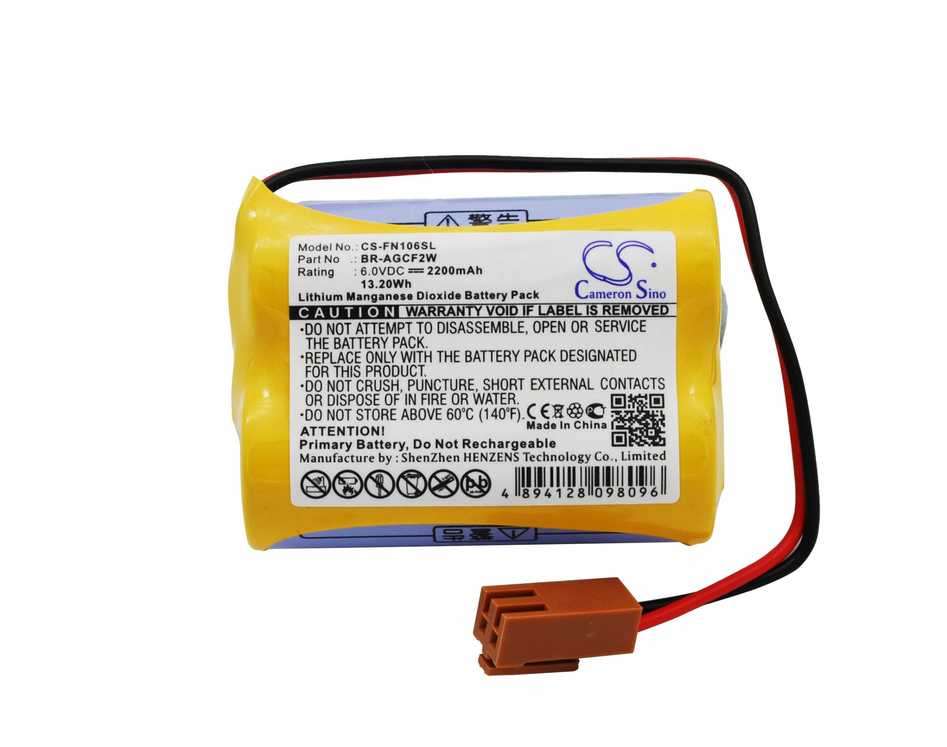 Emmerich „Cameron Sino Technology“ ličio baterija „Panasonic BR-AGCF2W“, „BR-AGCF2P“, „BR-ACF2P“ 6 V 2200 mAh „GE Fanuc“