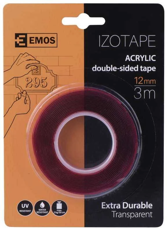Emos Taśma dvipusė 12mm/3m akrylowa UV (F6060)