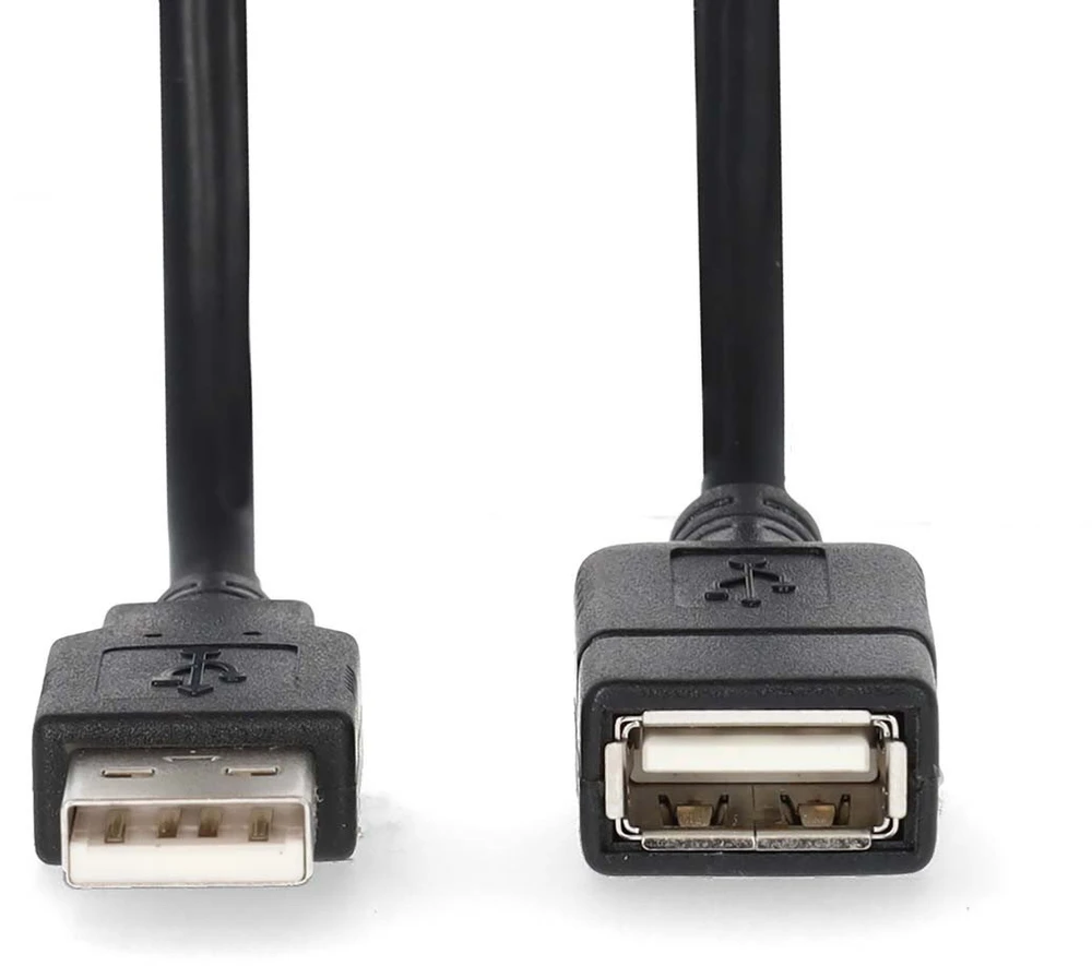 Kabelis Emos USB 2.0 A M – USB 2.0 A F 3m juoda