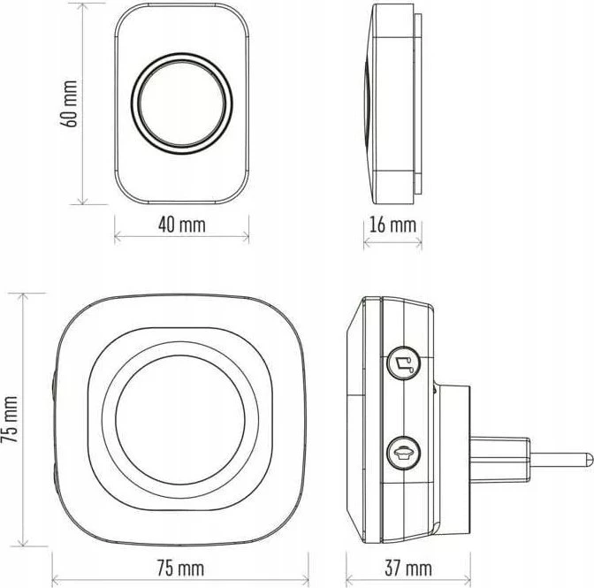 Emos Dzwonek belaidis P5733W AC, balta