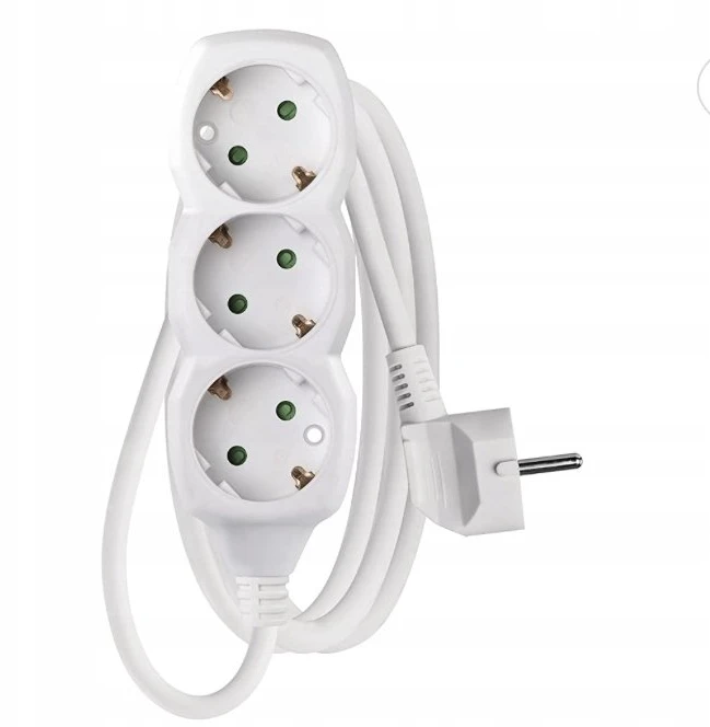 Emos Ilgiklis 3 lizdų 1.5m su įžeminimu (baltas) 1.5mm²