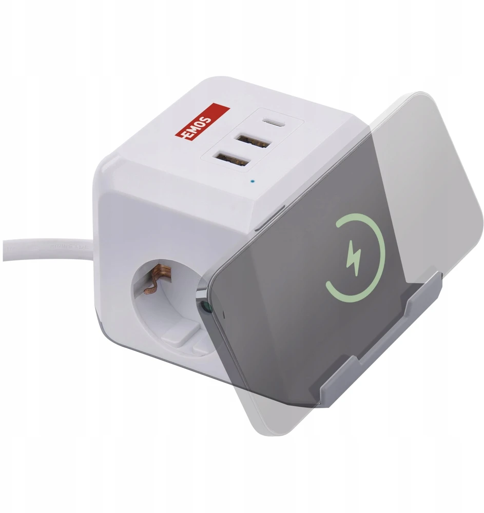 Emos EXTENSION 2 SOCKETS Baltas 2XUSB-A+C 2M