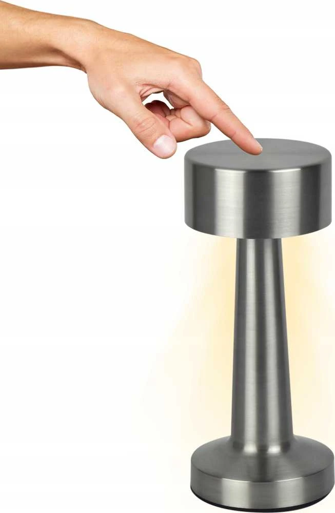Led Line Lite Įkraunamas, stalinis šviestuvas RIWIA, 1W, 120lm, CCT keičiamos spalvos, 1800mAh, sidabrinis
