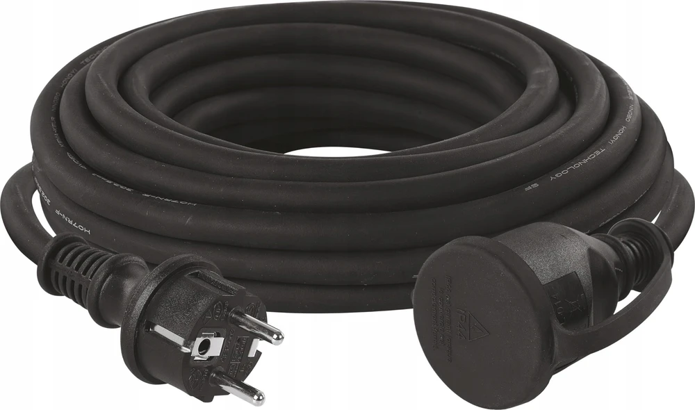 Emos Ilgiklis 1 lizdo 10m su įžeminimu 3x1.5 mm² IP44 su gumine izoliacija, juodas