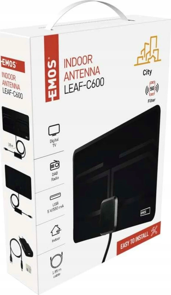 Antena vidaus su stiprintuvu DAB/DVB-T2 LTE/4G/5G filtrai EMOS