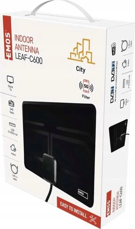 Antena vidaus su stiprintuvu DAB/DVB-T2 LTE/4G/5G filtrai EMOS