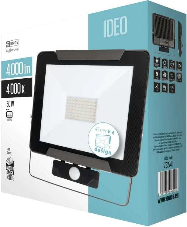 Emos LED Ideo 50 W prožektorius su PIR jutikliu (ZS2741)