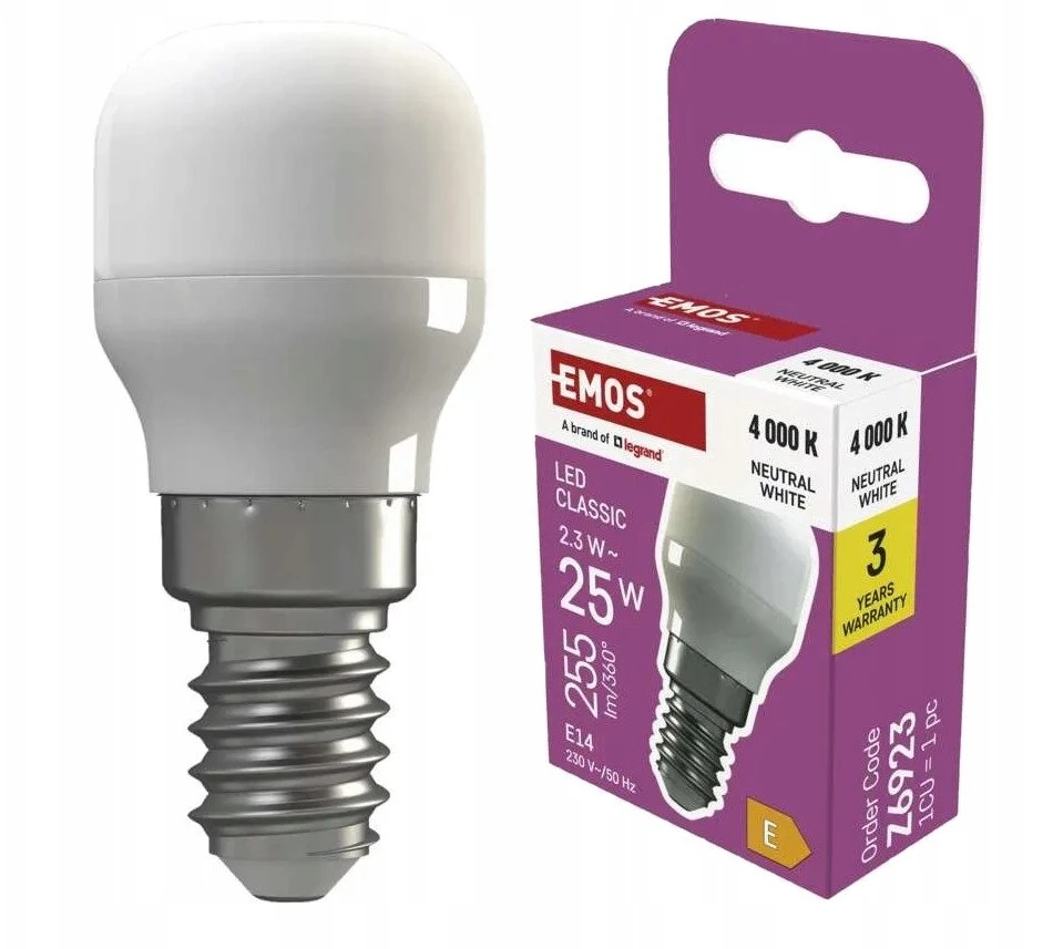 Emos LED lemputė šaldytuvui E14 2.3W (25W) 255lm neutraliai balta
