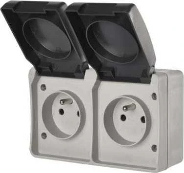 Emos Lizdas dvigubas Emos A1397.1 IP44 pilka-juoda