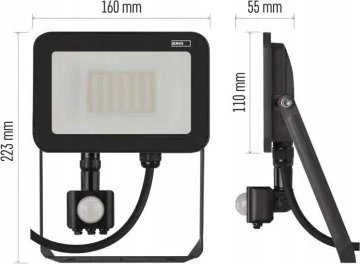 Naświetlacz Emos Naświetlacz LED Profi PIR ZS2732 30W 3300lm 4000K IP65 czujnik ruchu PIR juoda