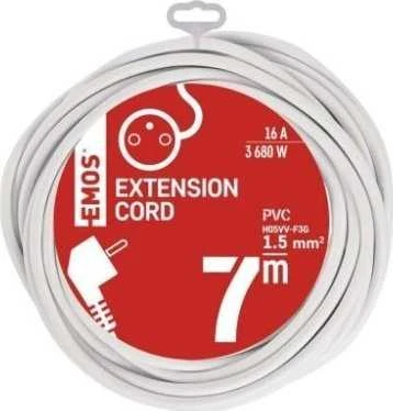 Emos Prailginimo laidas 7 m, 1 lizdas su įžeminimu P0117R Emos