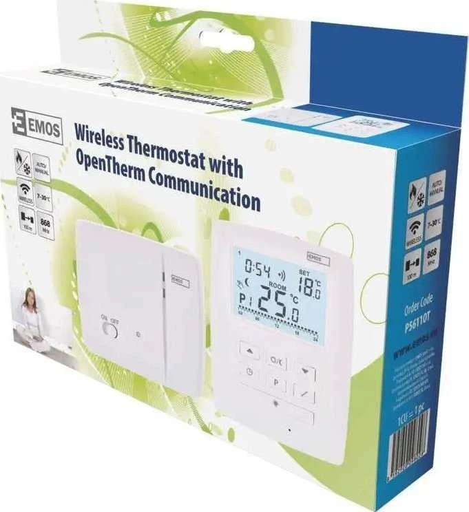 Emos belaidis OpenTherm termostatas Emos P5611OT 230V imtuvas balta šildymo/vėsinimo sistemai
