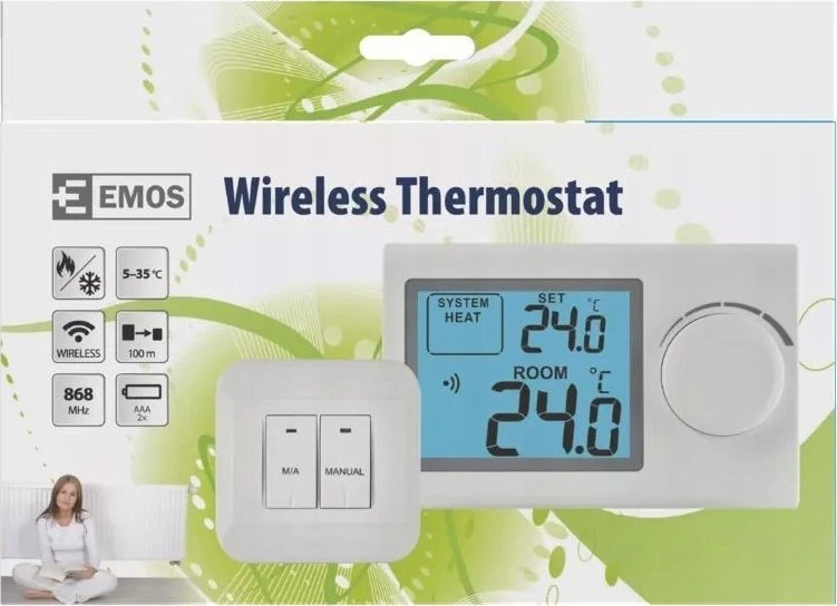 „Emos“ termostatas „belaidis P5614“ imtuvas 230 V, skirtas „Balta“ šildymo/vėsinimo sistemai