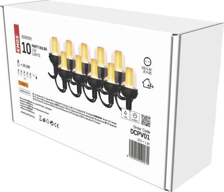Emos Šventinė girlianda 10x 10 LED skaidrios 4,5 m vintage P44 DCPV01