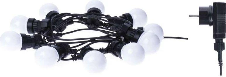 Led girlianda iš 10 vnt didelių burbulų, šiltai balta, matinės, 5W, IP44, EMOS