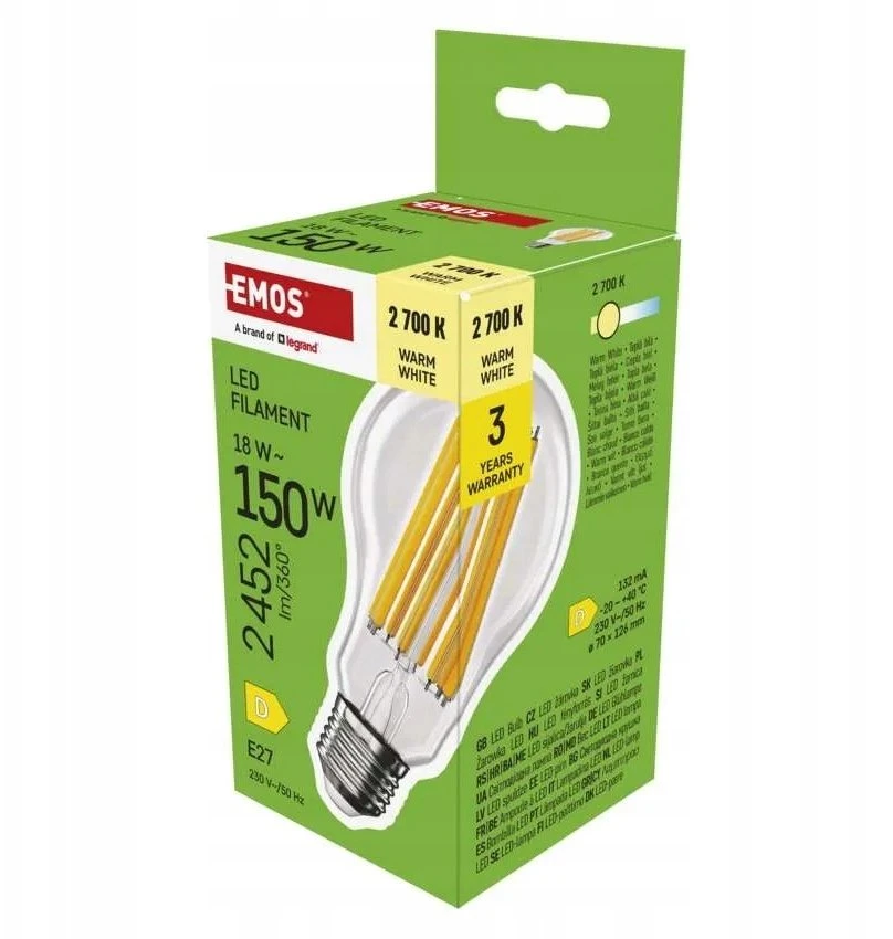 Emos ŻAR. LED 17W E27 A67 A++ FILAMENT 2700K 2452LM /ZF5D82 EMOS A2