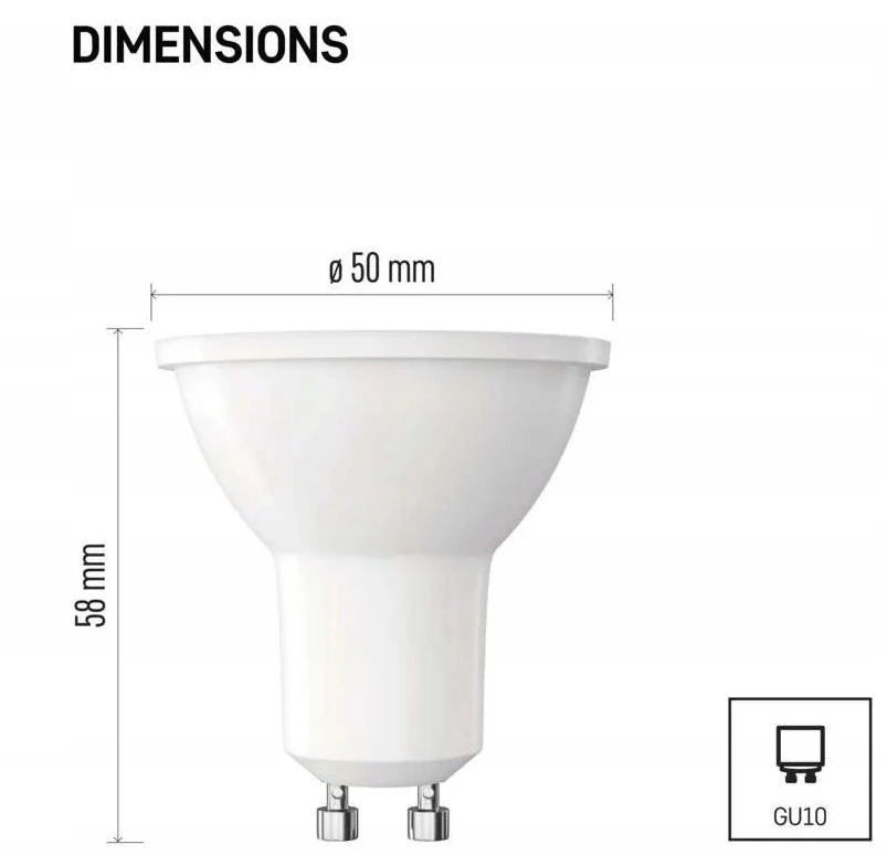 LED lemputė GU10 230V MR16 4W 450lm, šiltai balta, 3000K, EMOS