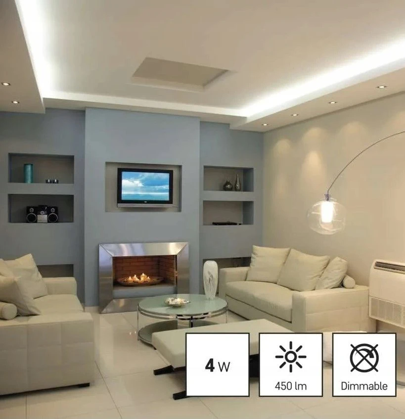 LED lemputė GU10 230V MR16 4W 450lm, šiltai balta, 3000K, EMOS