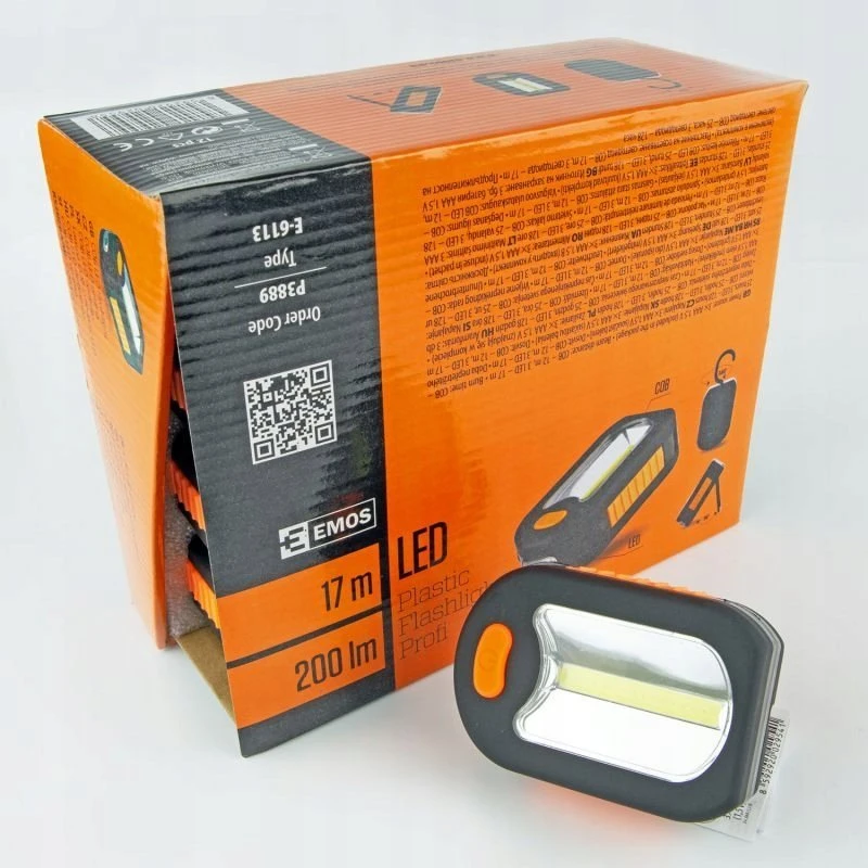 Žibintuvėlis LED, COB, su magnetu ir kabliu, 200lm, 3xAAA, EMOS