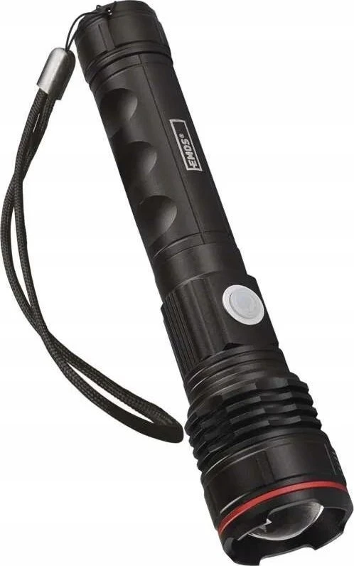 Emos Žibintuvėlis LED įkraunamas USB-C 600lm 3 režimai 100/50/25% hermetiškas P3116 aliuminis juodas, gali veikti su baterijomis 3x R03 AAA