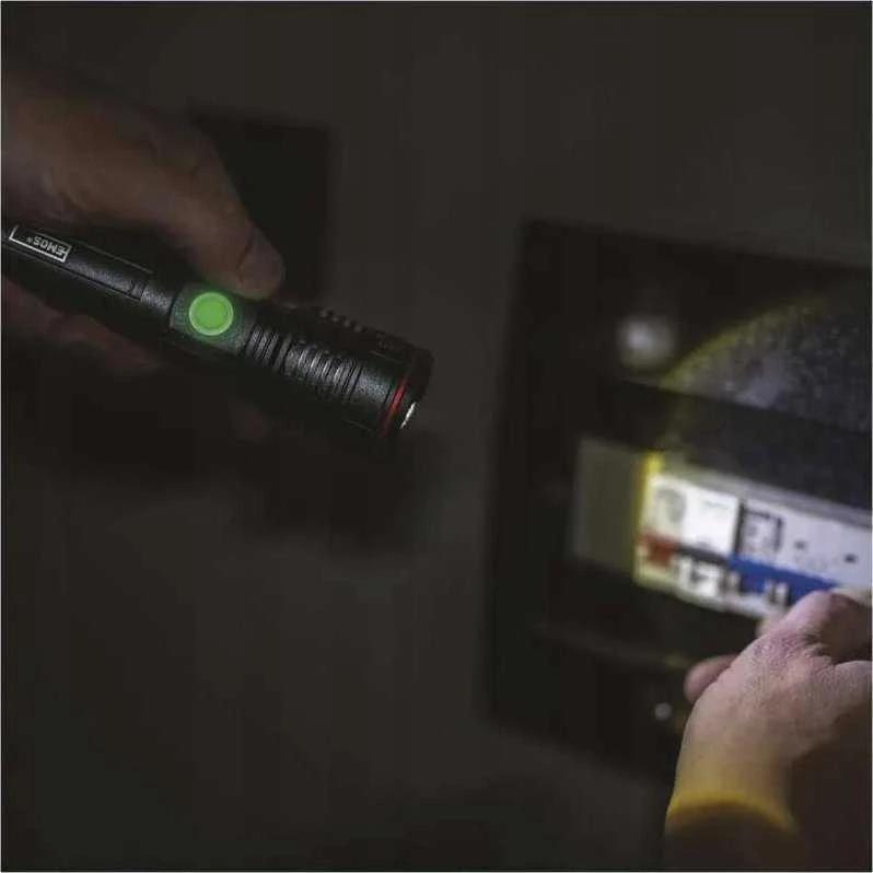 Emos Žibintuvėlis LED įkraunamas USB-C 600lm 3 režimai 100/50/25% hermetiškas P3116 aliuminis juodas, gali veikti su baterijomis 3x R03 AAA
