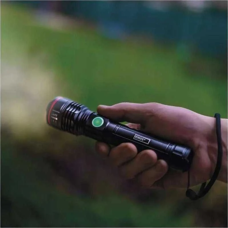 Emos Žibintuvėlis LED įkraunamas USB-C 600lm 3 režimai 100/50/25% hermetiškas P3116 aliuminis juodas, gali veikti su baterijomis 3x R03 AAA