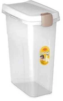 Stefanplast Talpykla naminių gyvūnėlių maistui laikyti 10kg 25L 39x24x51cm permatoma balta
