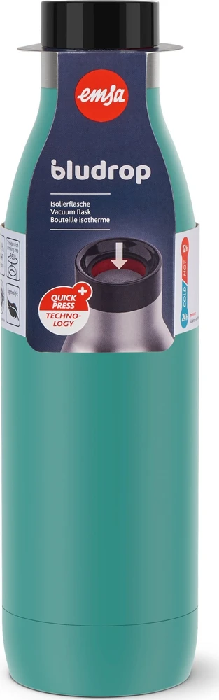 Emsa Emsa „Bludrop Color“ izoliuotas geriamasis butelis 0,7 litro, termosas (benzinas, nerūdijantis plienas)