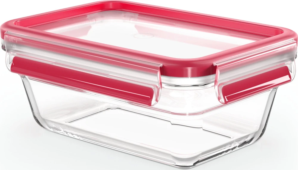 Emsa Emsa Clip&Close Glass Food Container 850 ml raudona