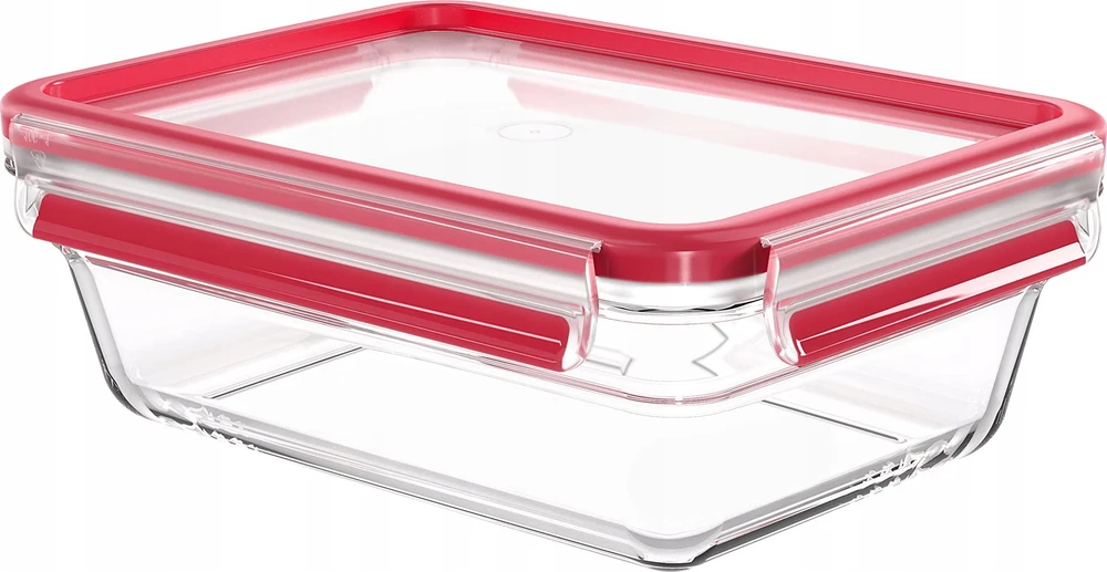 Emsa Emsa Clip&Close stiklinis maisto konteineris 1,3 L raudonas