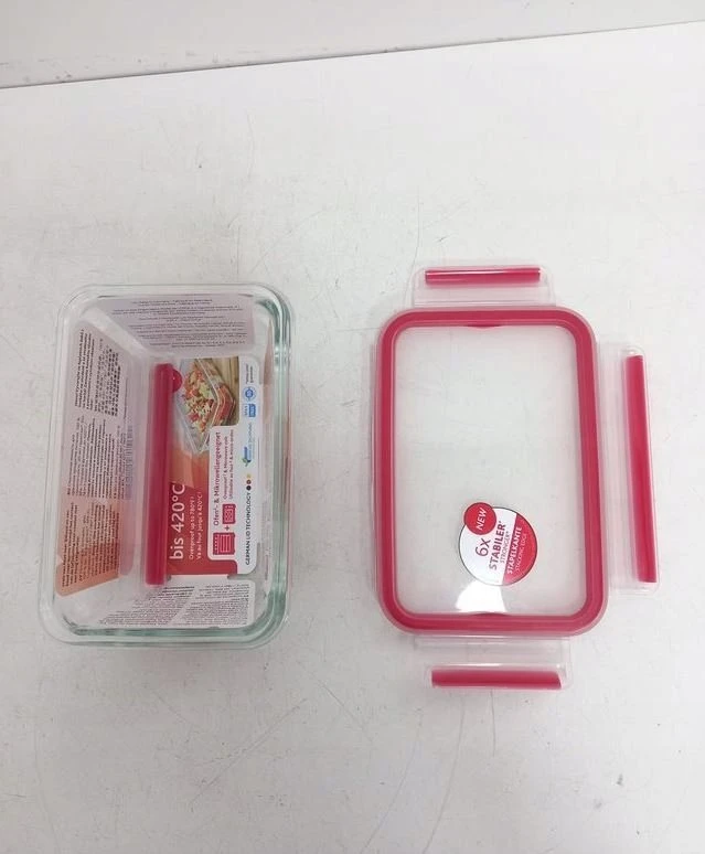 Emsa Emsa Clip&Close Glass Food Container 850 ml raudona