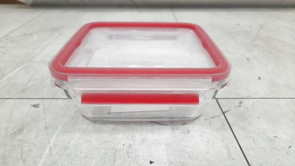 Emsa Clip&Close stiklinis maisto konteineris 0,8 L raudonas