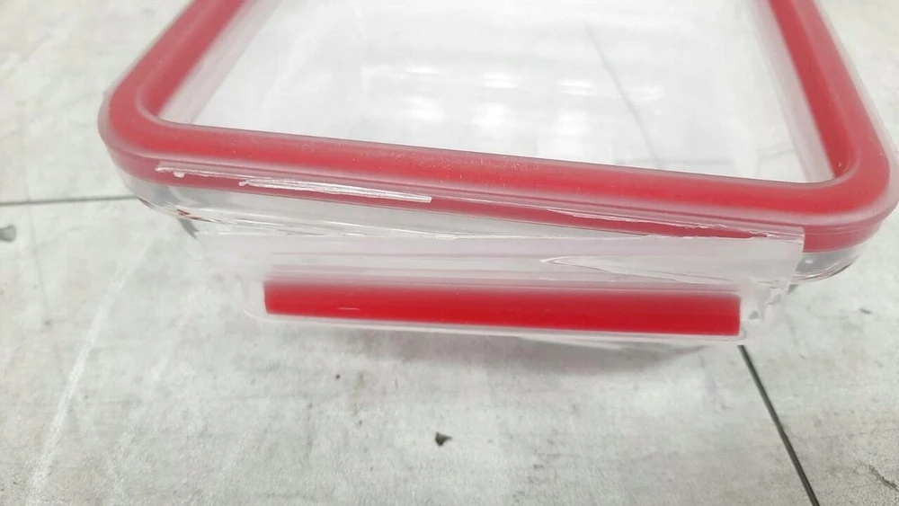 Emsa Clip&Close stiklinis maisto konteineris 0,8 L raudonas