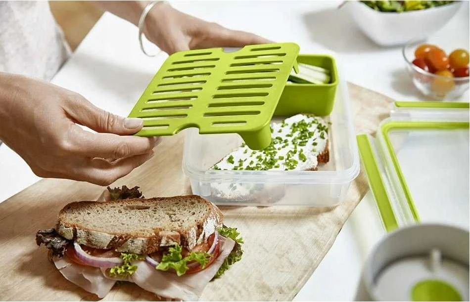 Emsa Clip&Go Brunchbox 518099 1,2l Skaidrus/Žalias