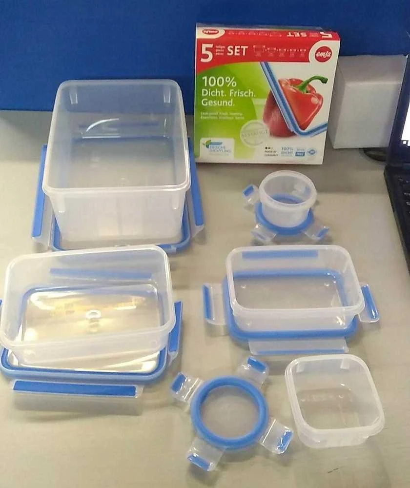 Emsa Food Clip&Close 508568 5 vnt. Rinkinys skaidrus/mėlynas
