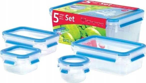 Emsa Food Clip&Close 508568 5 vnt. Rinkinys skaidrus/mėlynas