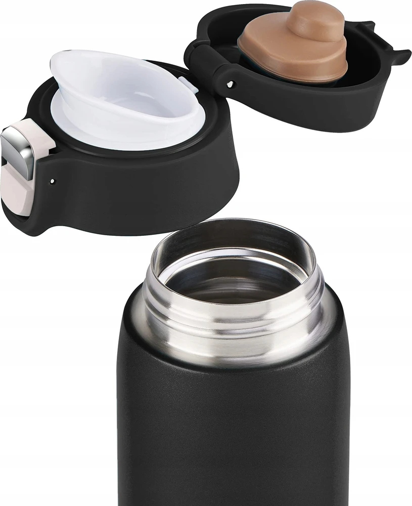 Emsa TRAVEL MUG light thermal mug (juodas (matt), 0.4 liters, flip lid)