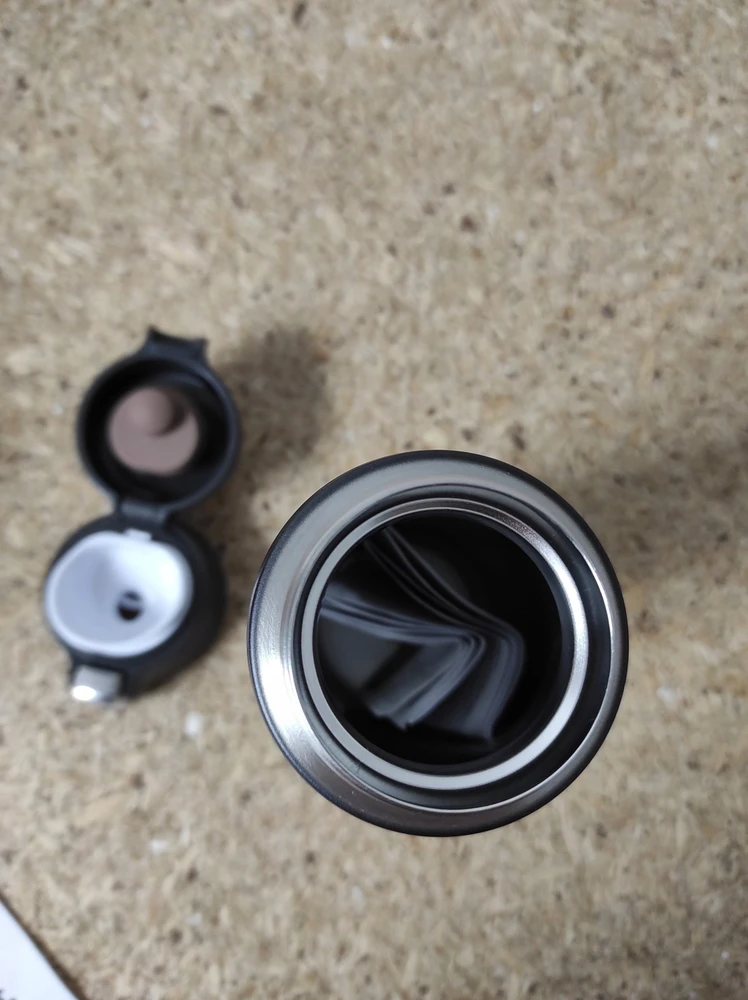 Emsa TRAVEL MUG light thermal mug (juodas (matt), 0.4 liters, flip lid)