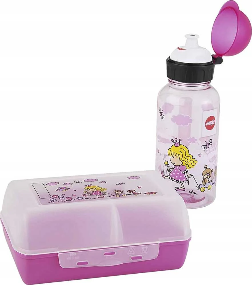 Emsa Kids vandens butelis 0,4l + pietų dėžutė princesė 518137 rinkinys