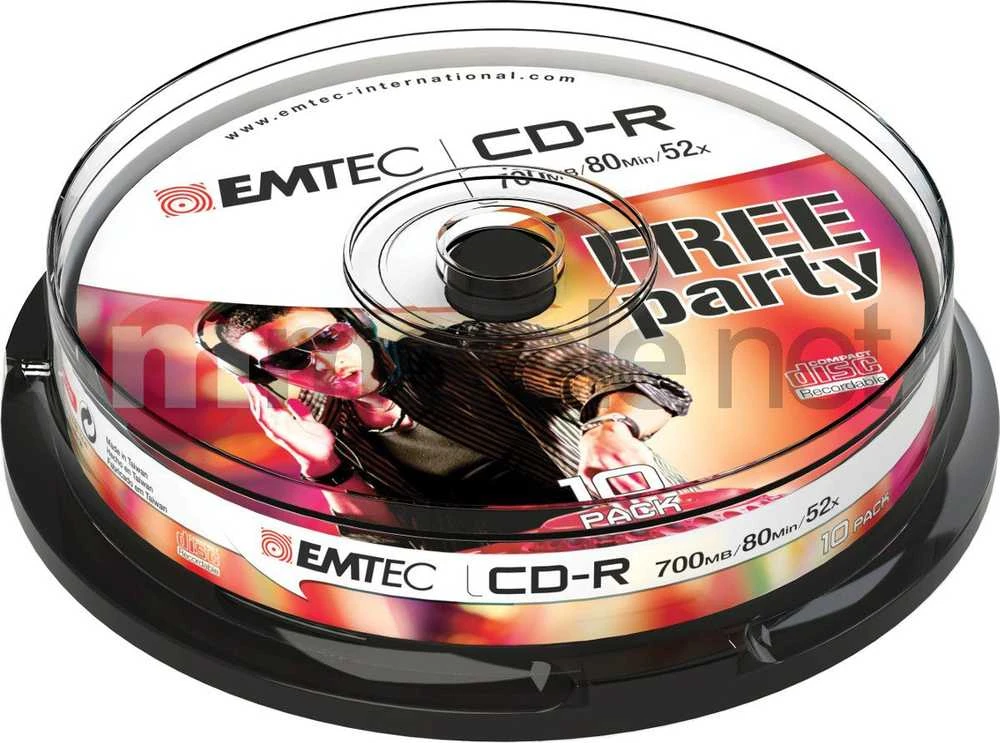 Emtec CD-R 10 vienetų pakuotė su DJ iliustracija