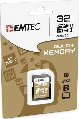 Atminties kortelė Karta Emtec EliteGold SDHC 32 GB 10 klasės UHS-I/U1 (ECMSD32GHC10GP)