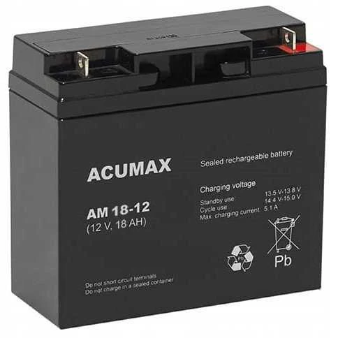 BATTERY 12V 18AH VRLA/AM18-12 ACUMAX EMU