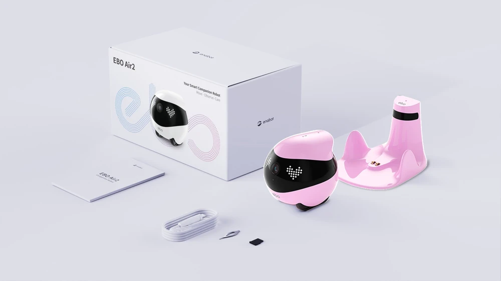 Enabot - EBO AIR 2 - namų, mobilus stebėjimo robotas (rožinė)