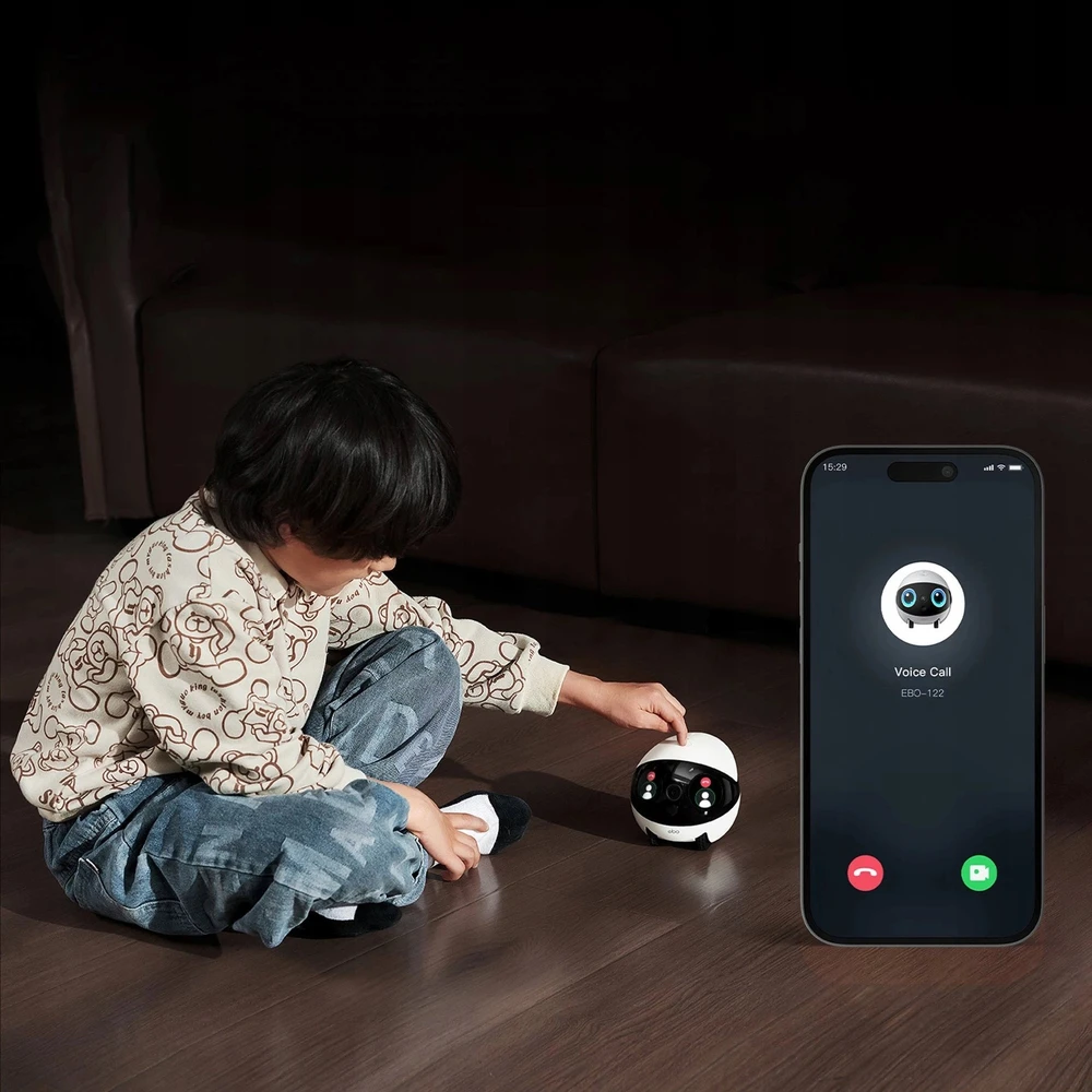 Namų robotas kompanijonas Enabot EBO Air 2 Plus FamilyBot su stebėjimo ir skambučių funkcija, violetinis