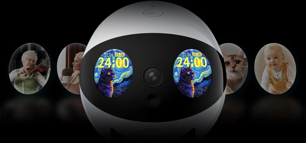 Namų robotas kompanijonas Enabot EBO Air 2 Plus FamilyBot su stebėjimo ir skambučių funkcija, baltas