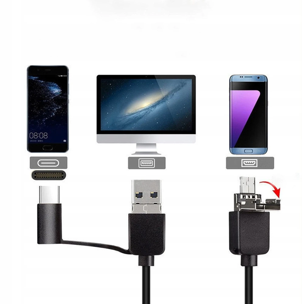 Endoskopų dirbtuvių apžiūros kamera „Android“ telefonų vamzdžiams, USB-C, 3,5 m, Zenwire AN100
