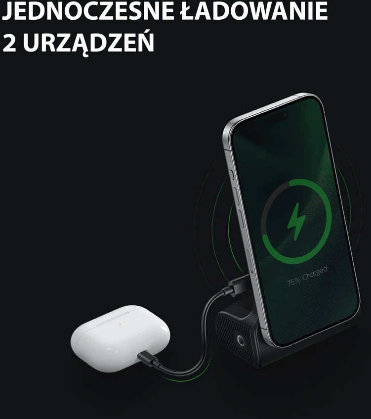 ENERGEA nuotraukų laikiklis su įmontuotu išoriniu akumuliatoriumi Magear MagCam Grip Juodas MagSafe PG-MAGCAMGRIP-BL